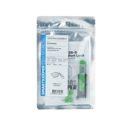 Smartkeeper BL04PKGY Bloccaporte + chiave USB di tipo B Verde Plastica 1 pz (BL04PKGN)