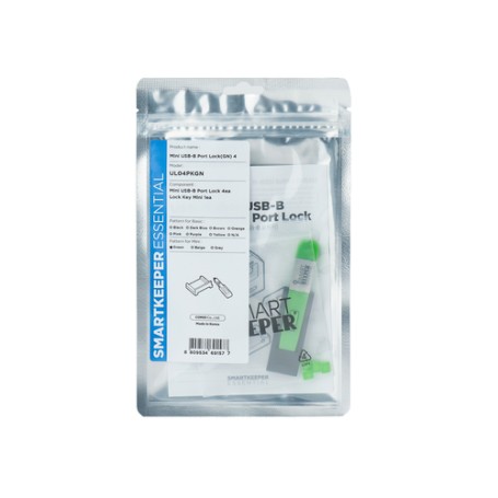 Smartkeeper UL04PKGN clip sicura Bloccaporte + chiave Mini-USB Type-B Verde Plastica 1 pz