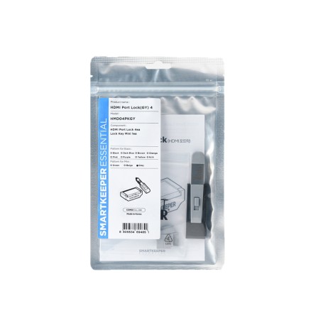 Smartkeeper HMD04PKGY clip sicura Bloccaporte + chiave HDMI Grigio 1 pz