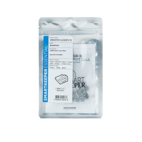 Smartkeeper BL04P1GY clip sicura Bloccaporte USB di tipo B Grigio Plastica 10 pz