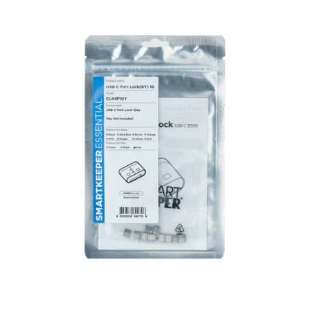 Smartkeeper CL04P1GY clip sicura Bloccaporte USB tipo-C Grigio Plastica 10 pz