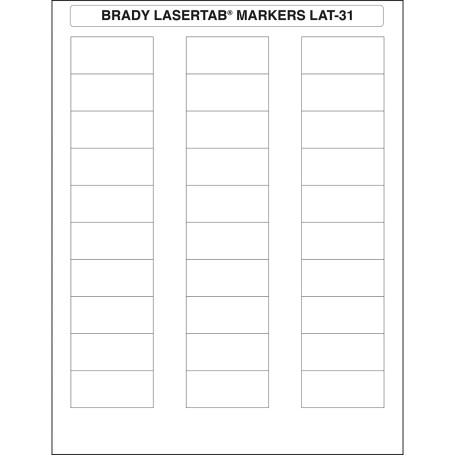Brady LaserTab Bianco Etichetta per stampante autoadesiva (029823)