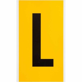 Brady 1570-L etichetta autoadesiva Rettangolo Permanente Nero, Giallo 25 pz (097581)