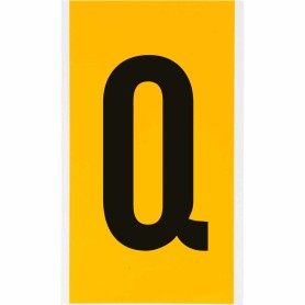 Brady 1570-Q etichetta autoadesiva Rettangolo Permanente Nero, Giallo 25 pz (097586)