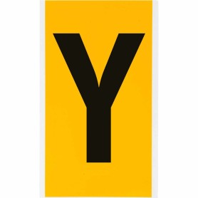 Brady 1570-Y etichetta autoadesiva Rettangolo Permanente Nero, Giallo 25 pz (097594)