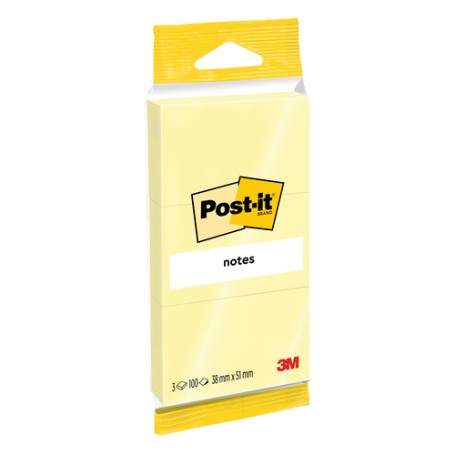 Post-It Foglietti ® Mini - giallo Canary™ 38 mm x 51 mm - 3 × 100 fogli. Gli originali! (7100172242)