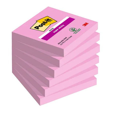 Post-It 654-6SS-PNK pouch autoadesiva Quadrato Rosa 90 fogli Autoadesivo (7100259225)