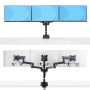 StarTech.com Supporto per tre monitor fino a 27", VESA 75x75/100x100, regolazioni dei bracci senza attrezzi, montaggio con morse (3MP2AG-MONITOR-ARM)