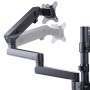 StarTech.com Supporto per tre monitor fino a 27", VESA 75x75/100x100, regolazioni dei bracci senza attrezzi, montaggio con morse (3MP2AG-MONITOR-ARM)