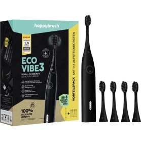 Happy Brush ECO VIBE 3 Starterkit All Black + 4 Refills, Elektrische Zahnbrste (schwarz) (HBV3AB4RW)