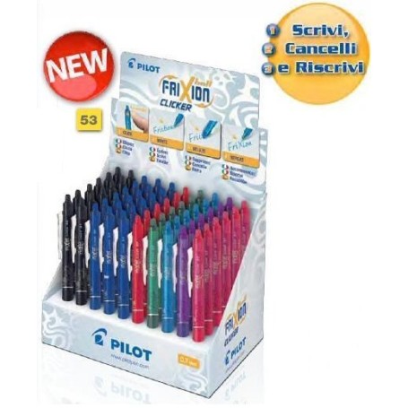 Pilot Frixion Clicker Nero, Blu, Verde, Rosa, Porpora, Rosso 60 pz (Z99740)