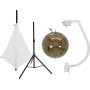 EUROLITE Set Spiegelkugel 30cm gold mit Stativ und Segel weiß (20000710)