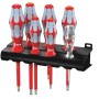 3160 i/7 Schraubendrehersatz Kraftform Plus, Edelstahl + Rack (rot/blau, 7-teilig, mit Lasertip) (05022728001)