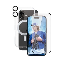 PanzerGlass CARE by PG3-in-1 Ceramic iPhone16 6.1 custodia per cellulare Cover Trasparente (B1325+2853+1281)