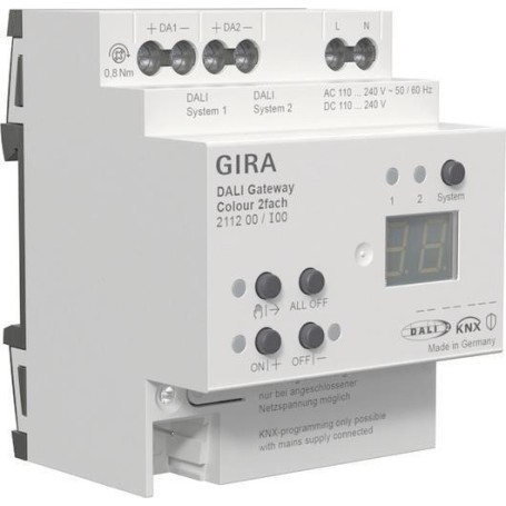 GIRA 211200 DALI Gateway Colour 2f REG KNX Secure - Farbig (211200)