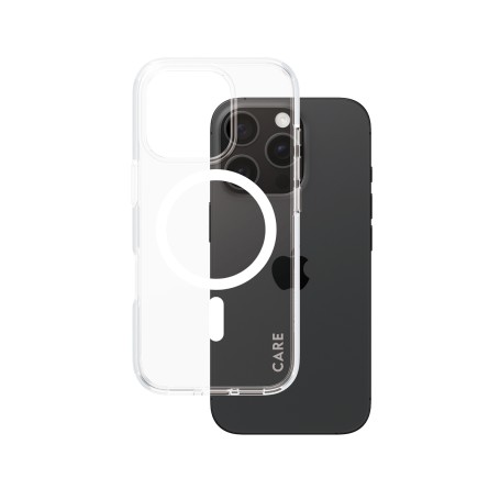 PanzerGlass CARE by ® Flagship Cover Trasparente Urban Combat con MagSafe Bianco iPhone 16 Pro (1338)