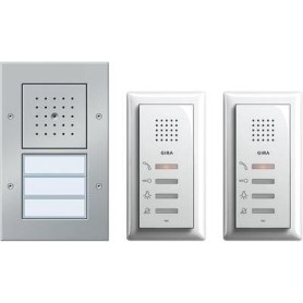 GIRA Türsprechanlage Kabelgebunden Komplett-Set 2 Familienhaus Aluminium (049544)