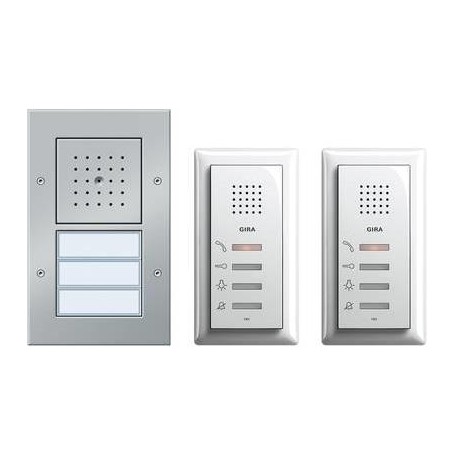 GIRA Türsprechanlage Kabelgebunden Komplett-Set 2 Familienhaus Aluminium (049544)