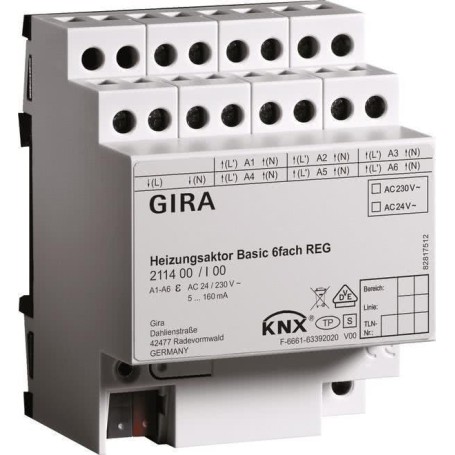 GIRA Heizungsaktor 6f basic KNX REG 211400 (211400)