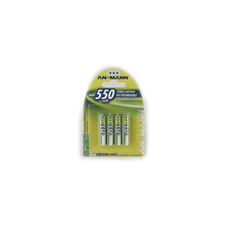 Ansmann Blister 4 X Accu, AAA, 550 mAh AAA / HR03 Nichel-Metallo Idruro (NiMH) (5030772)