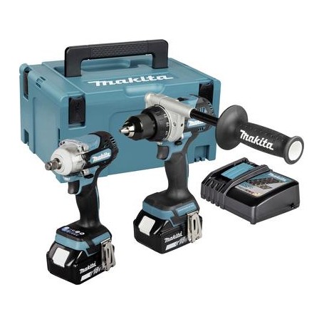 Makita DLX2588GJ Werkzeugset Akku-Bohrschrauber, Akku-Schlagschrauber im Koffer, mit Akku, mit Ladestation (DLX2588GJ)