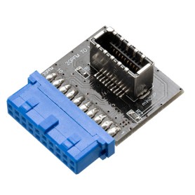 Akasa AK-CBUB51-BK adattatore per inversione del genere dei cavi USB 3.0 19-pin header USB 3.1 A Blu (AK-CBUB51-BK)