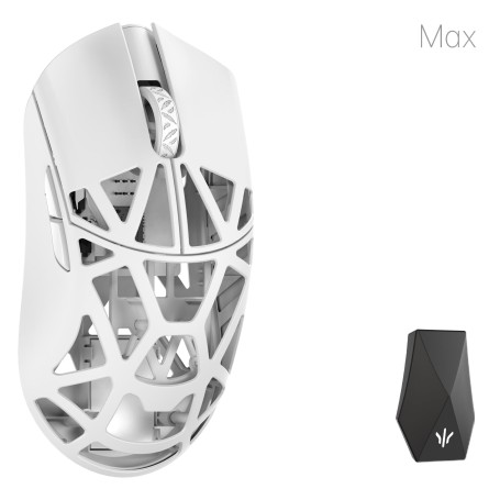 WLmouse Beast X Max mouse Gaming Ambidestro Bluetooth Ottico 26000 DPI (MAX-MILKY WHITE-O-SHIXIN)