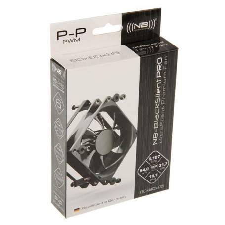Noiseblocker BlackSilentPro P-P Case per computer Ventilatore 8 cm Nero (ITR-P-P)