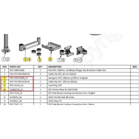 Ergonomic Solutions KIT Swingarm AP2 Cable Clip SP2 Lock Ring Printer Plate DN P1200 Schwarz (HMSHOST-INT5-02)