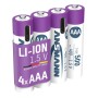 Li-Ion Akku Micro AAA Typ 500 (min. 400 mAh), 4er-Pack (wei/violett, 4x AAA (Micro), USB-C Ladeport) (1311-0028)