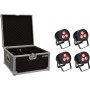 EUROLITE Set 4x LED IP PAR 3x9W SCL Spot + Case (20000845)