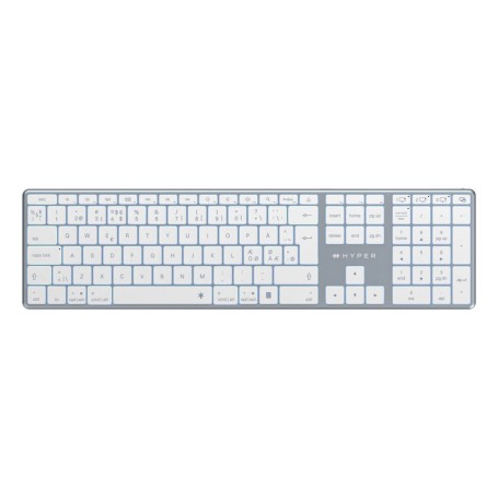 HYPER HS2310NO tastiera Casa/ufficio Bluetooth QWERTY Nordic Grigio