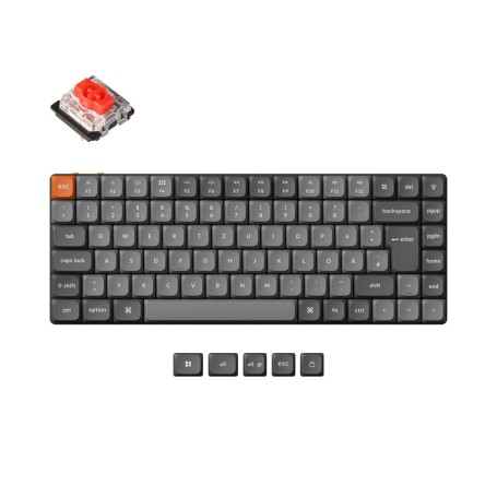 K3 Max (grau/orange, DE-Layout, Gateron Low Profile 2.0 Mechanical Red, Hot-Swap, Aluminiumrahmen, RGB) (K3M-H1-DE)