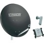 SCHWAIGER SAT Anlage 80 cm 6 Teilnehmer Quattro-LNB (ohne Switch) Anthrazit mit Multischalter 5/6 (SPI9961SET5)