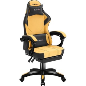 Huzaro Force 3.7 Gaming Stuhl Gelb - Ergonomisch bis 150 kg mit Fußstütze und Kissen (HZ-FORCE 3.7 YELLOW)