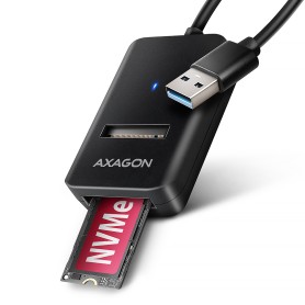 Axagon ADM2-AM USB-A 10Gbps - M.2 NVMe & SATA SSD adaptér, kabelis USB-A 10cm Box esterno SSD Nero