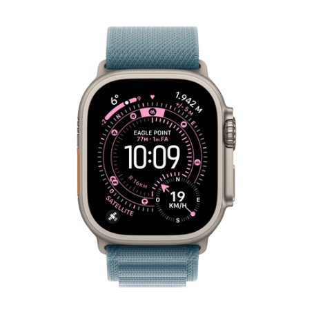 Apple Alpine Loop blu chiaro (49 mm) - Large - Titanio nero (MG9M4ZM/A)