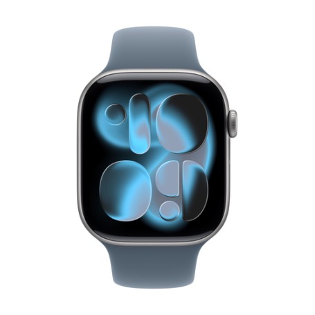 Apple Cinturino Sport blu salmastro (46 mm) - S/M (MFGX4ZM/A)