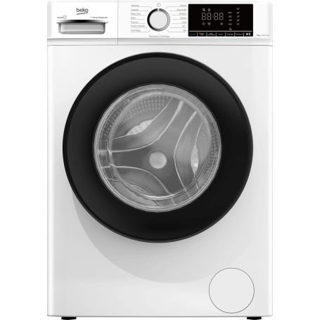 Beko b100 BMX7126DB 7kg classe A bianco, inverter 1200 giri, display XL, oblò nero, funzione vapore (8785683200)