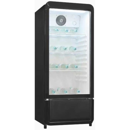 Frigorifero Exquisit GKS180-GT-430D nero con porta in vetro, larghezza 54 cm, 200 L, nero