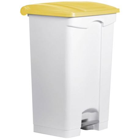 Helit H2402318 bidone per la spazzatura 90 L Quadrato Plastica Bianco, Giallo