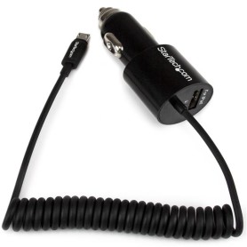 StarTech.com Caricatore da auto a doppia presa con cavo Micro-USB piu porta USB - Alta potenza ( 21 Watt / 4.2A )  (USBUB2PCARB)