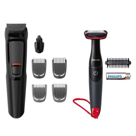 Philips MULTIGROOM Series 3000 6 accessori Lame in acciaio autoaffilanti 6 in 1, Barba (MG3710/85)