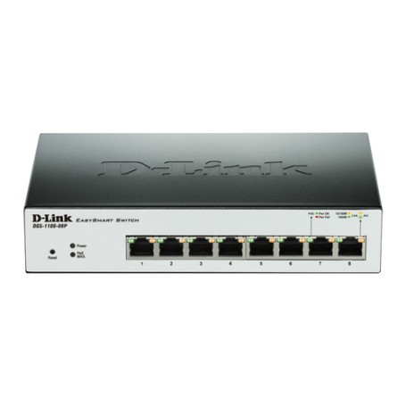 D-Link DGS-1100-08P switch di rete Gestito L2 Gigabit Ethernet (10/100/1000) Supporto Power over Ethernet (PoE) N (DGS-1100-08P)