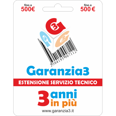 GARANZIA 3 Estensione del Servizio Tecnico Fino a 500,00 Euro - Garanzia3 (EXTGAR1)