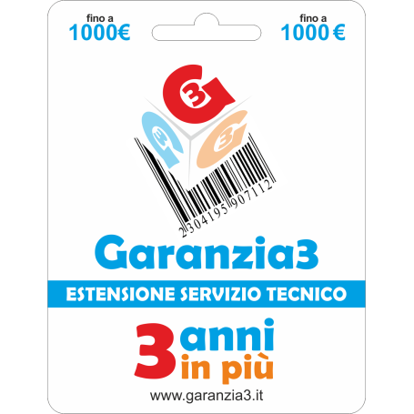 GARANZIA 3 Estensione del Servizio Tecnico Fino a 1.000,00 Euro - Garanzia3 (EXTGAR2)
