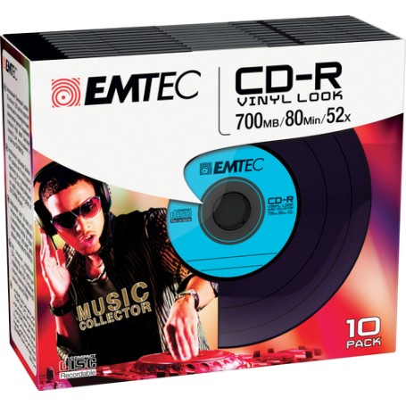 Emtec CD-R Vinyl Look 700 MB 10 pz (ECOC801052SLVY)