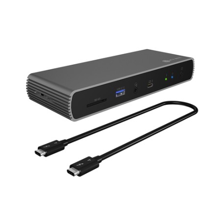 ICY BOX IB-DK8801-TB4 Cablato Thunderbolt 4 Antracite, Nero (IB-DK8801-TB4) (60988)